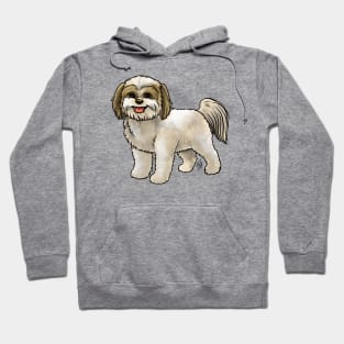 Dog - Shih Poo - Cream and Tan Hoodie